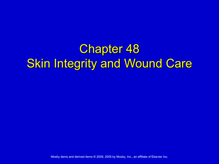 Chapter 48 skin integrity and wound care